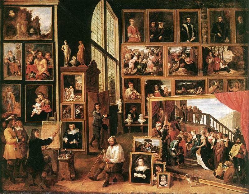 TENIERS, David the Younger The Gallery of Archduke Leopold in Brussels at oil painting image